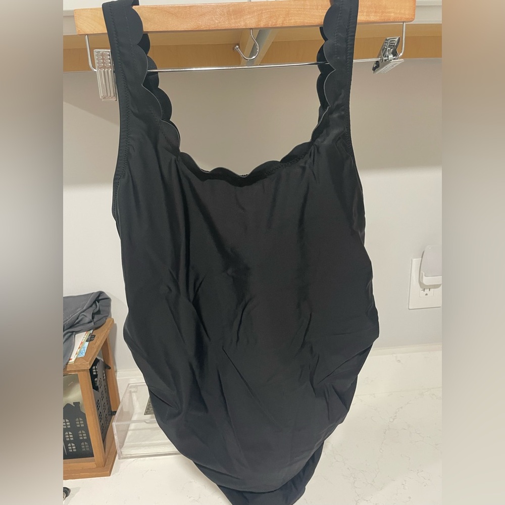 PINKBLUSH Maternity Black Scalloped One Piece Swimsuit